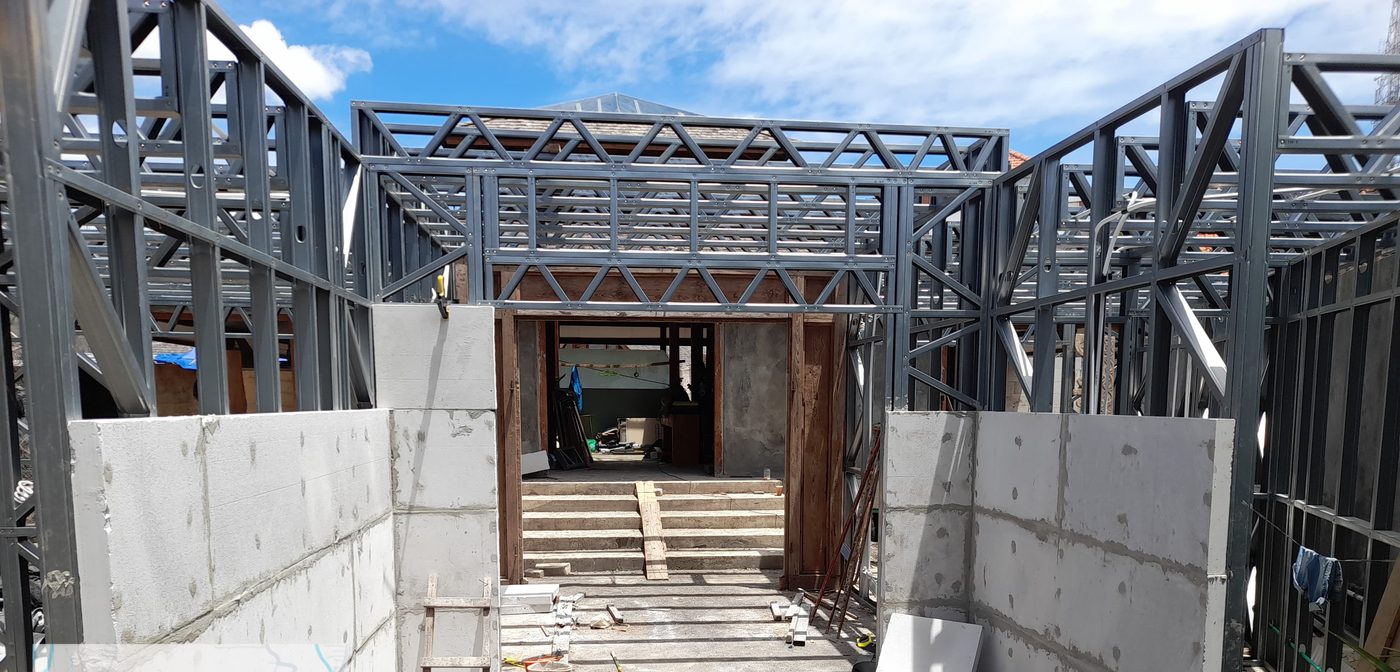LGS villa frame and GRC walls going up in Canggu
